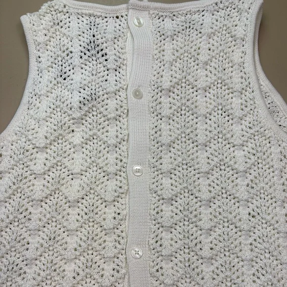 Ava Viv Crochet Tank Top 2X White Scallop Hem Sleeveless NWT - Picture 8 of 9